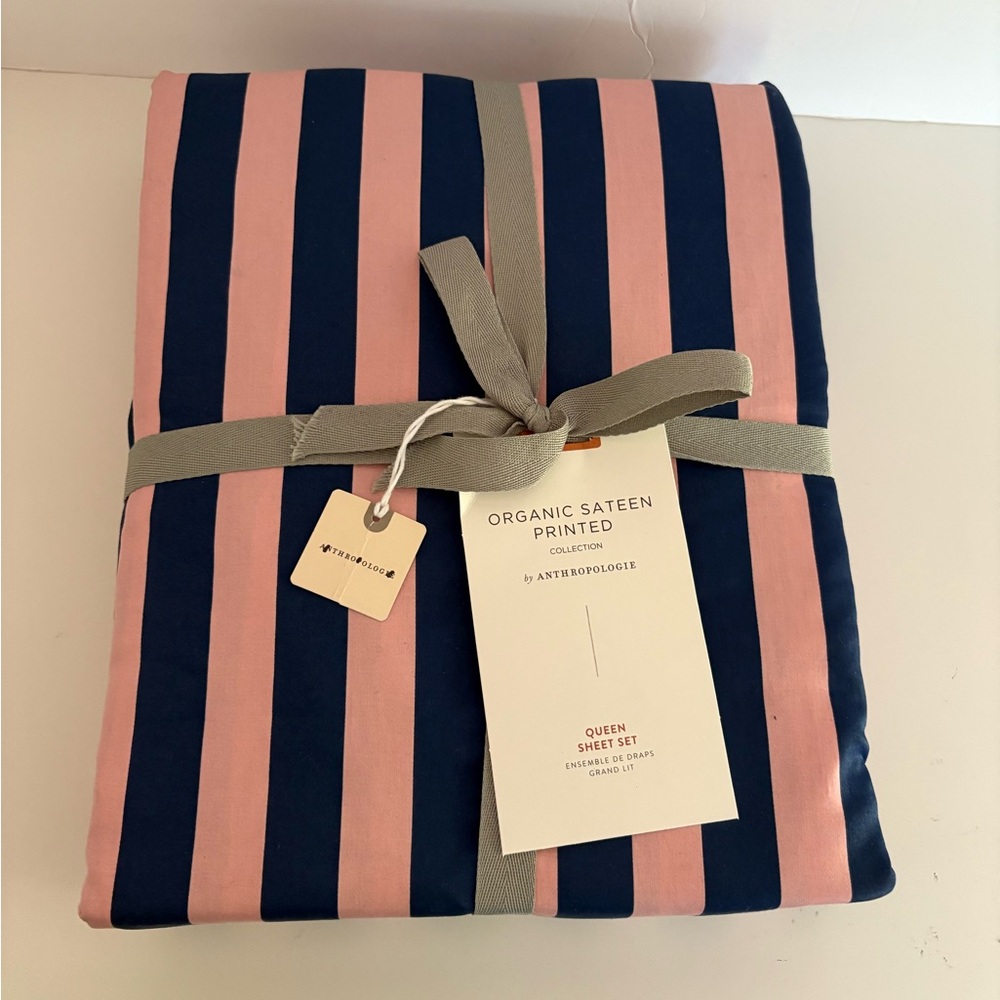 NWT Anthropologie The Organic Cotton Sateen Printed Set Size Queen - Picture 3 of 10
